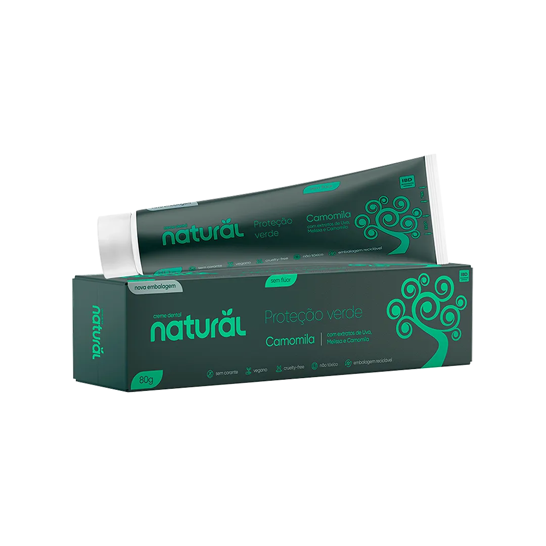 Gel Dental Natural com Extratos de Uva, Melissa e Camomila 80g