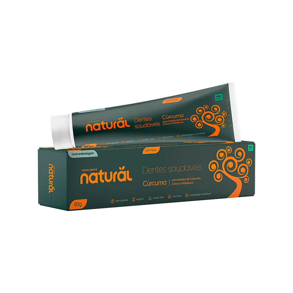 Gel Dental Cúrcuma Natural com Extratos de Cravo e Melaleuca – 80g